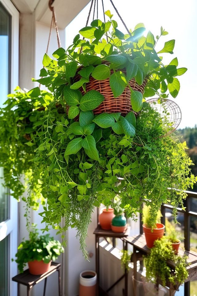 hanging herb garden setup