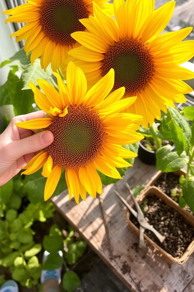 harvest sunflower seeds safely