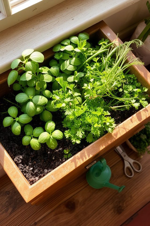 herb garden in drawer