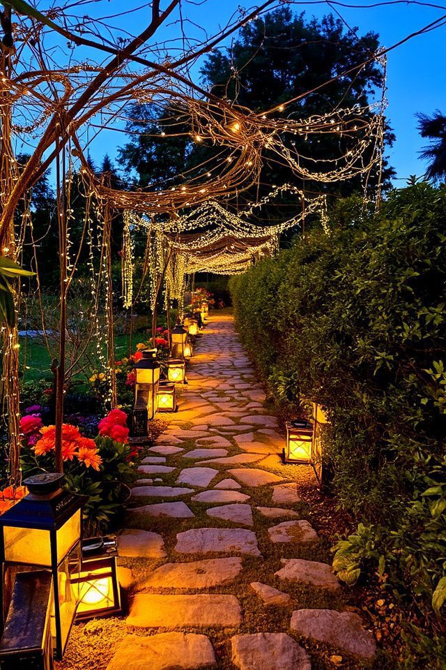 illuminated garden pathway design