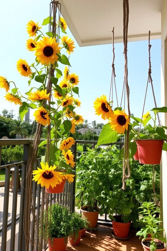 maximize space with sunflowers