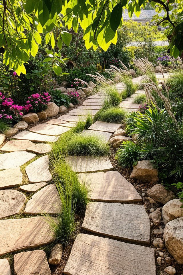 natural stone garden pathways