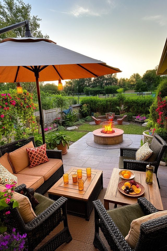 outdoor seating and decor
