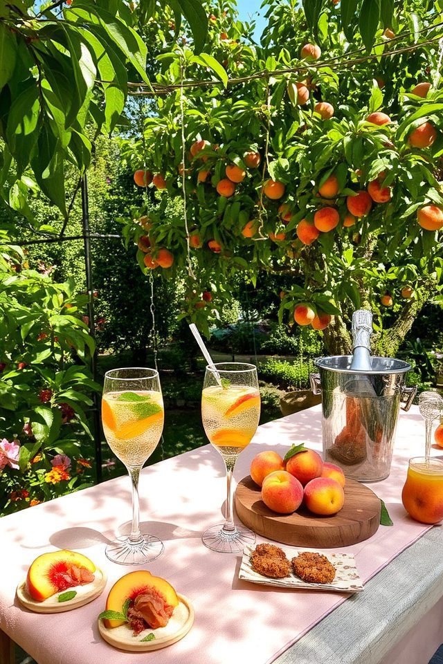 peach cocktails garden party