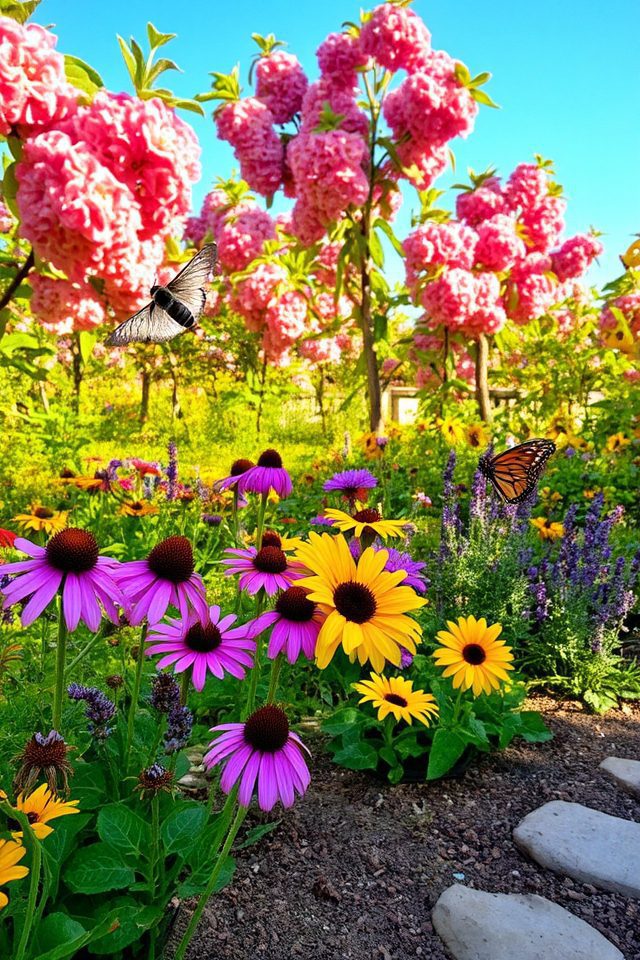 peach trees enhance pollinator gardens