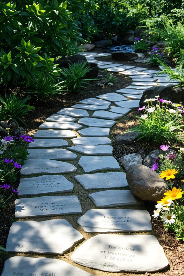 personalized engraved stone pathways