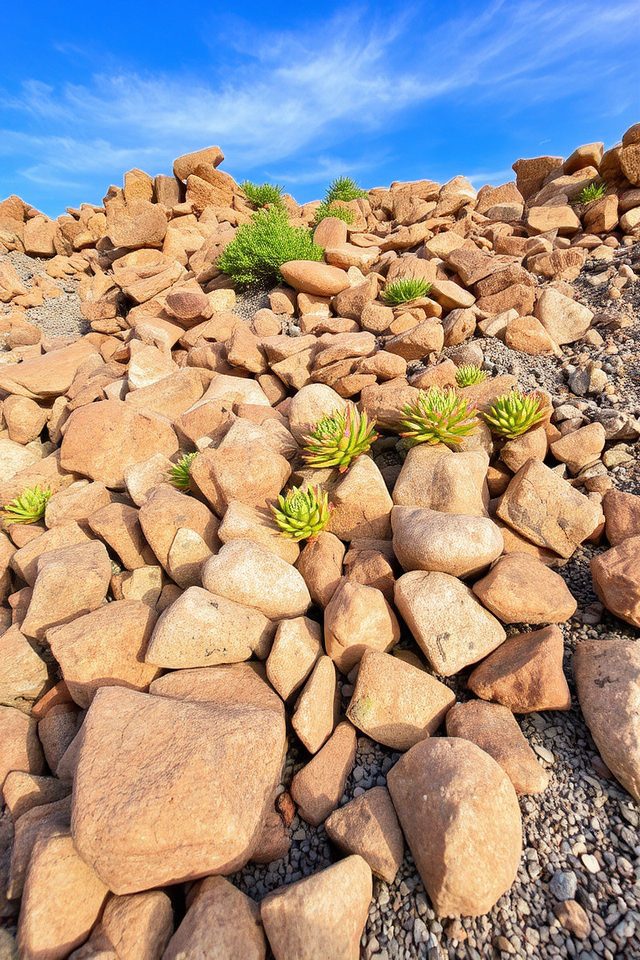 rock garden with succulents