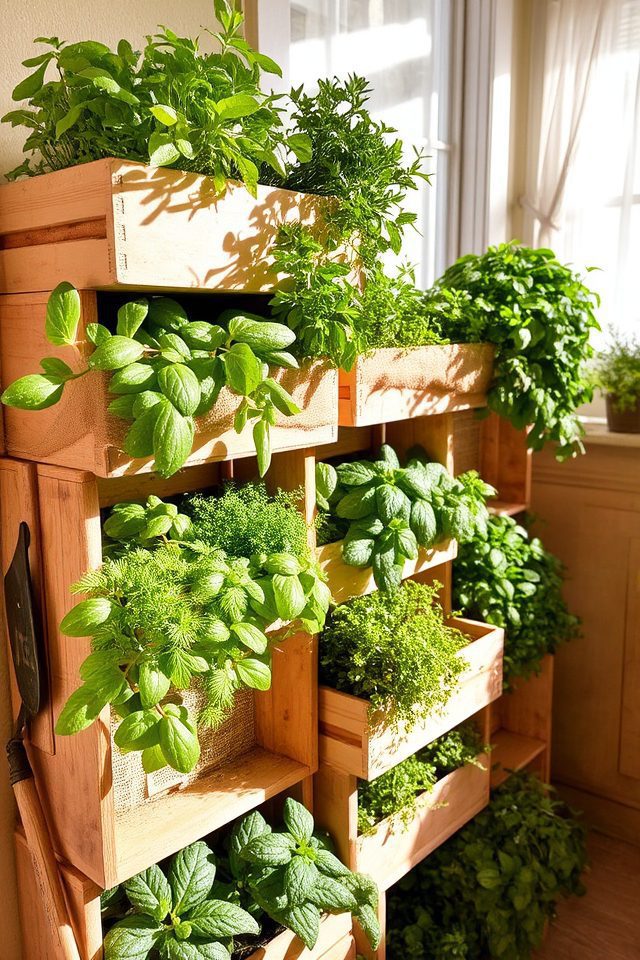 rustic vertical herb garden