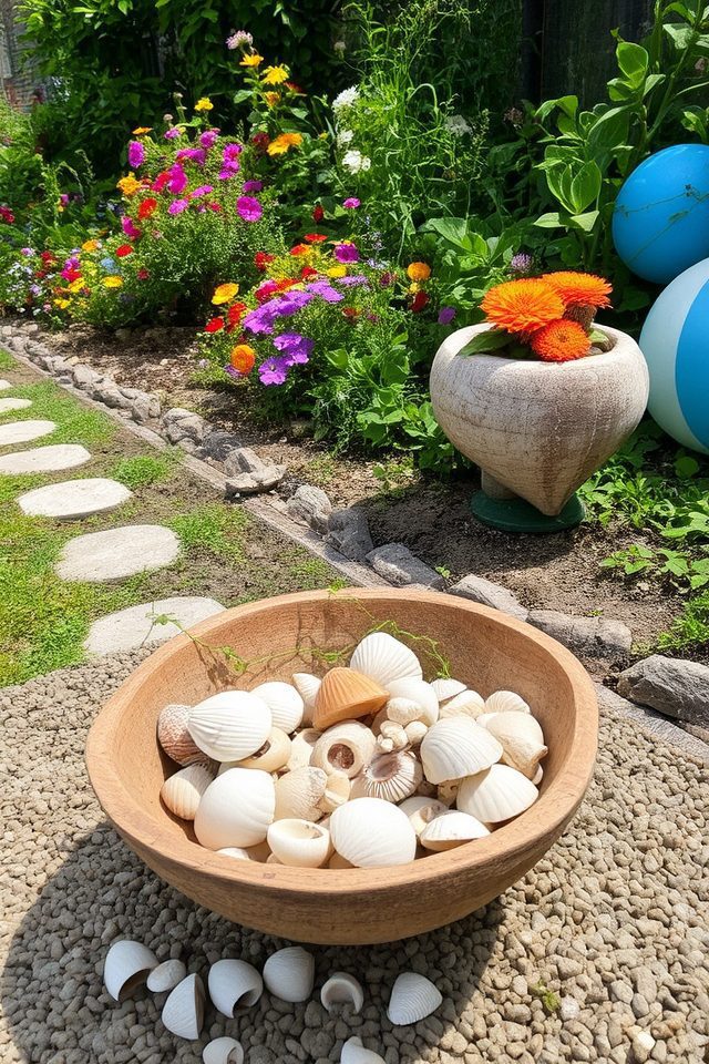 seashells enhance outdoor decor
