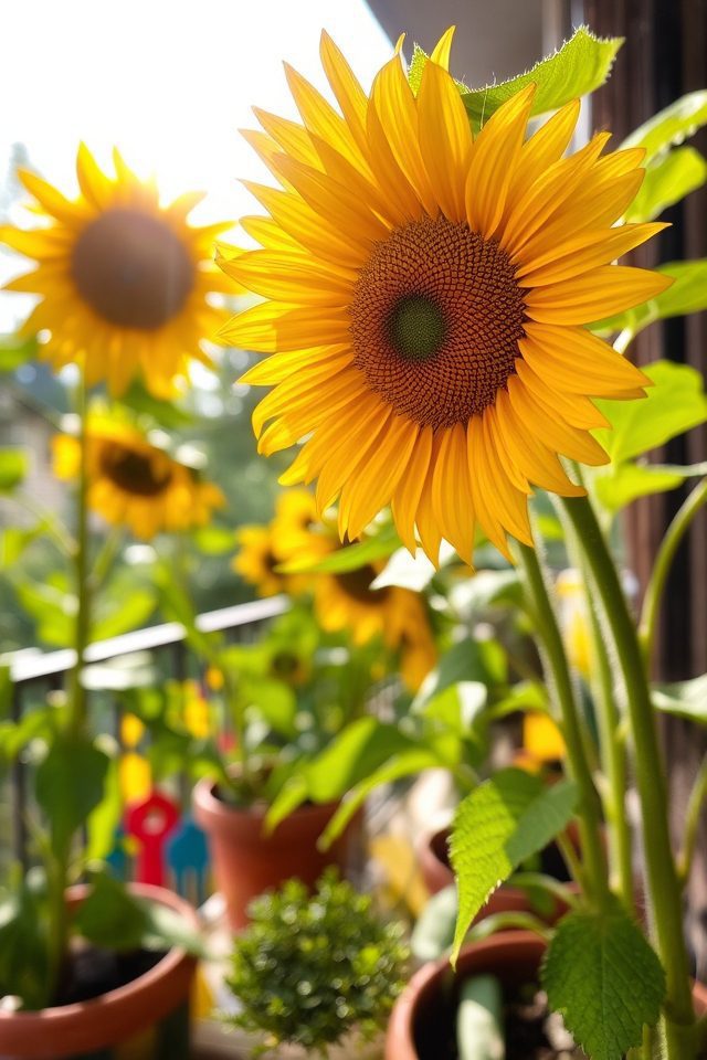 sunflower photography balcony tips