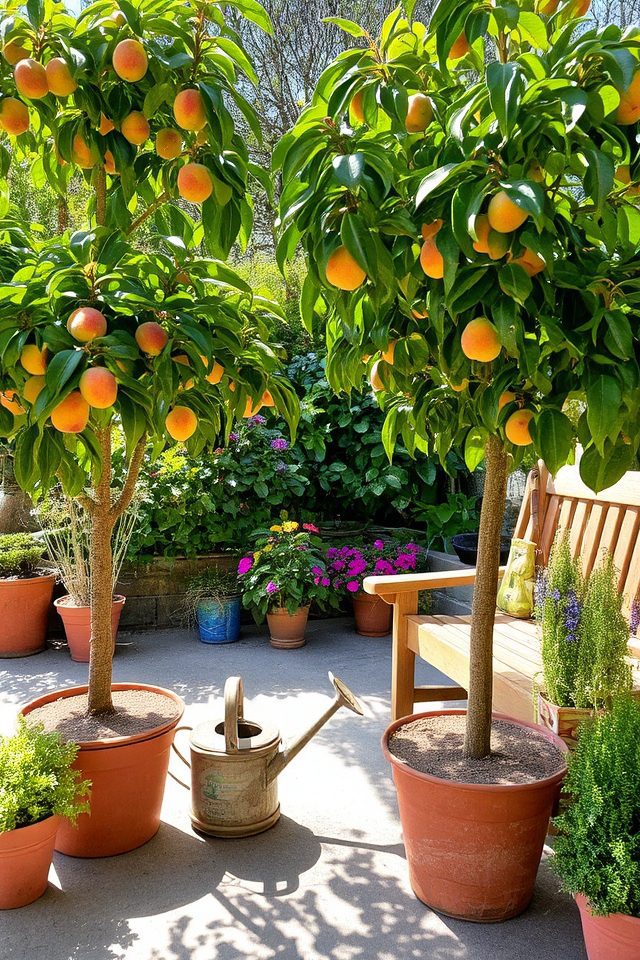 sustainable container peach gardening