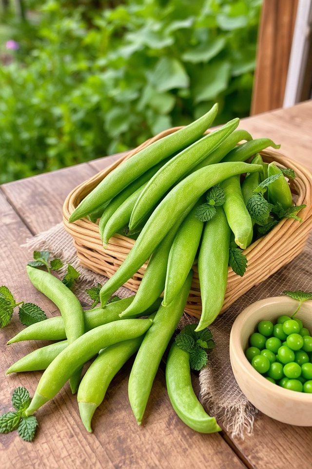 sweet summer pea harvest