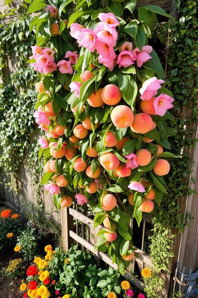 vertical peach tree garden