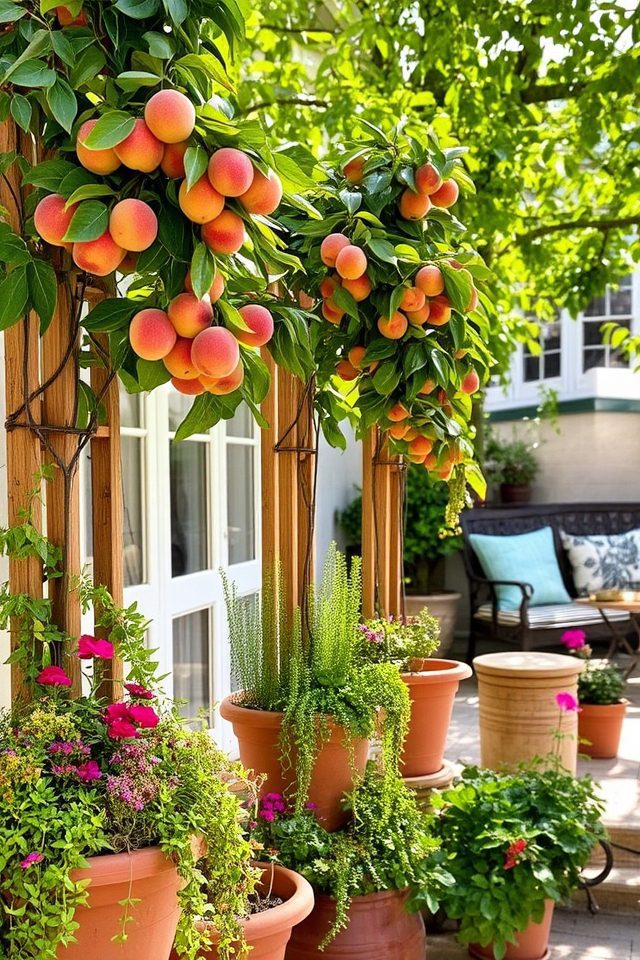 vertical peach tree gardening