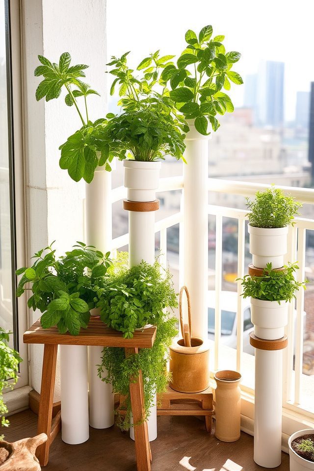 vertical pvc herb garden