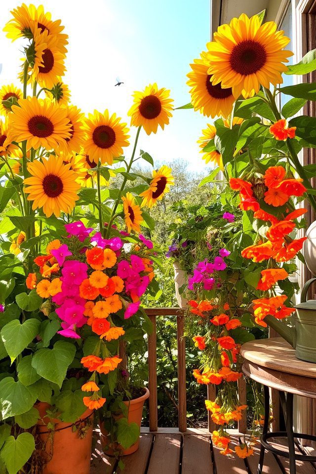 vibrant balcony garden display