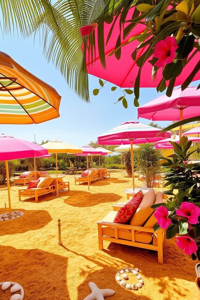 vibrant coastal garden decor