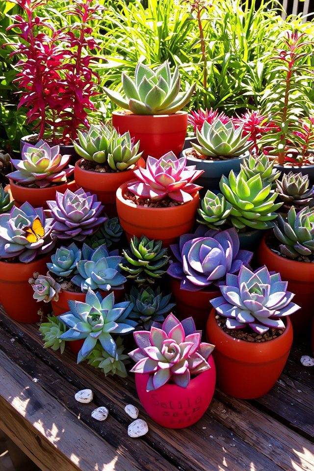vibrant college succulent displays