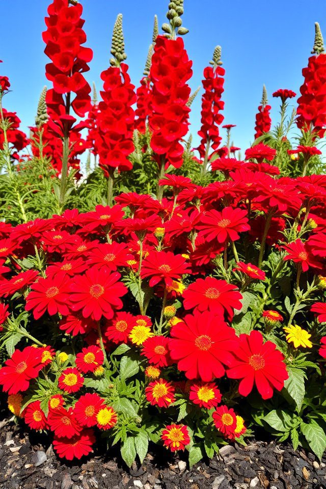 vibrant monochromatic flower displays