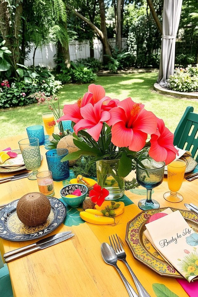 vibrant themed table settings