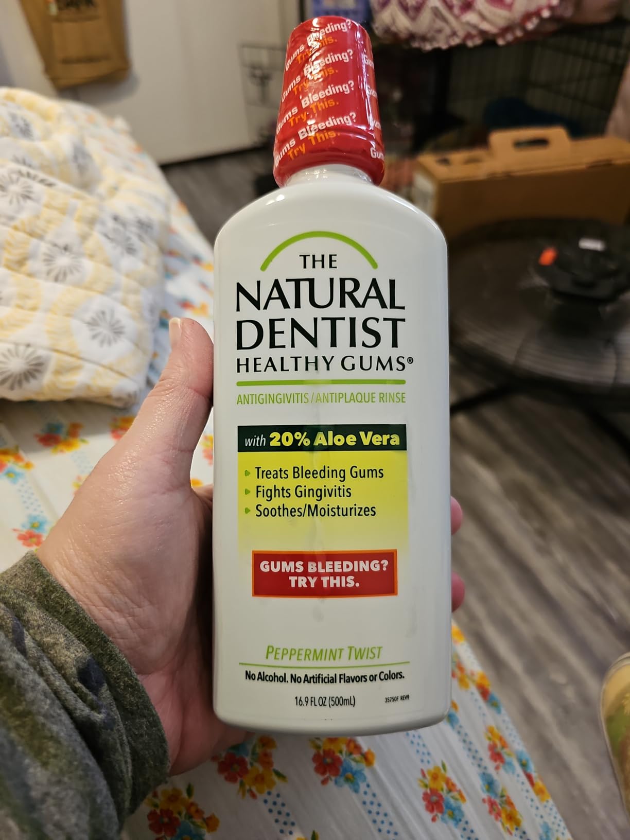 The Natural Dentist Healthy Gums Antigingivitis/Antiplaque Rinse, Adults 12 & Up, Gingivitis Mouthwash, Bleeding Gums Treatment, Safe for Chemotherapy Patients, Aloe Vera, Alcohol-free, 16.9 fl oz - Customer Photo 2