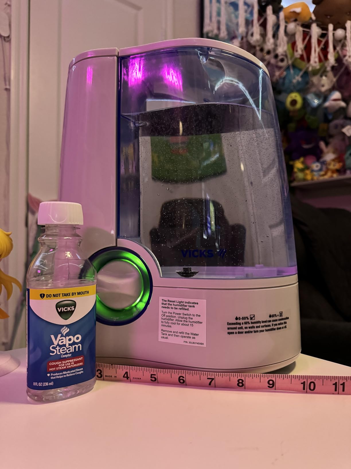 Vicks Warm Mist Humidifier - Air Humidifier for Bedroom, Home & Large Room, Baby, Kids and Adults Soothing Steam Vaporizer for Cough, Congestion, Allergies & Dry Air, VapoSteam Compatible - Customer Photo 1