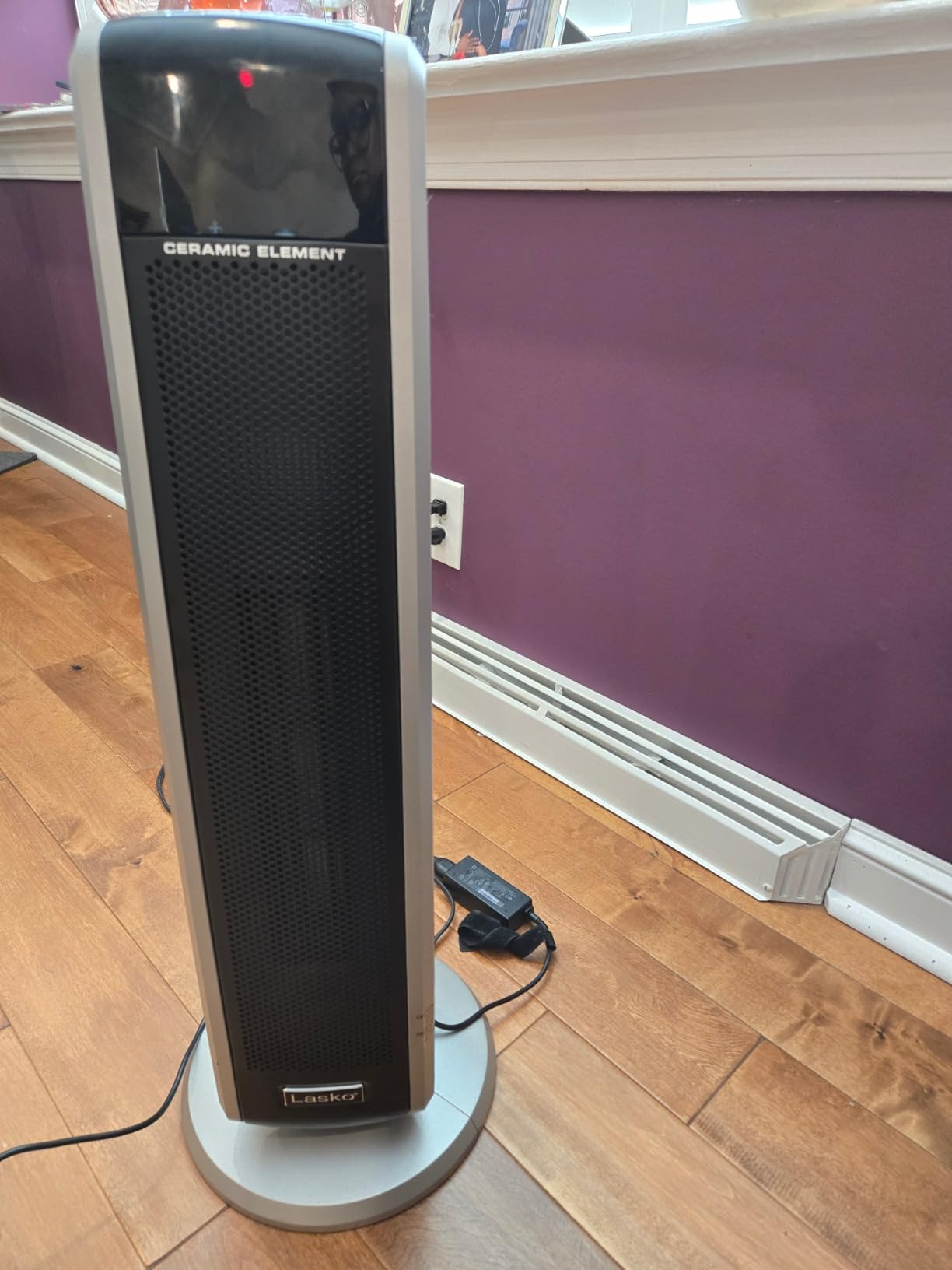 Lasko Oscillating Digital Ceramic Tower Heater for Large Rooms, with Adjustable Thermostat, Timer and Remote Control, 29 Inches, 1500W, Black, 5586 - Customer Photo 4