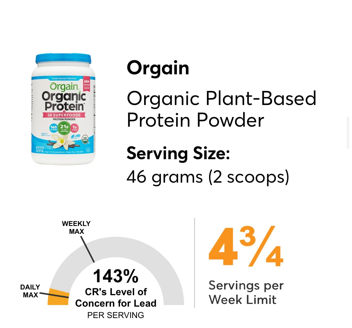 Orgain Organic Vegan Protein Powder, Vanilla Bean - 21g Plant Protein, 6g Prebiotic Fiber, No Lactose Ingredients, No Added Sugar, Non-GMO, For Shakes & Smoothies, 2.03 lb (Packaging May Vary) - Customer Photo 4