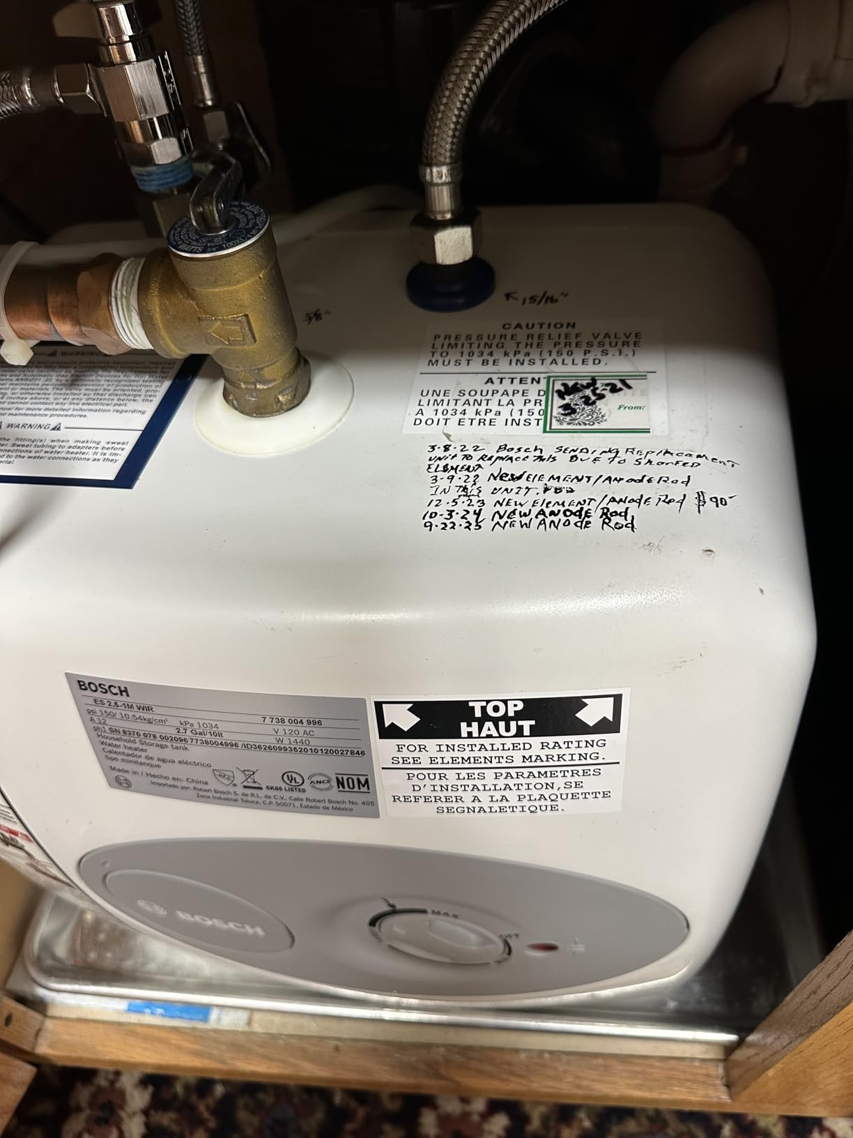 BOSCH Electric Mini-Tank Water Heater Tronic 3000 T 2.5-Gallon (ES2.5) - Eliminate Time for Hot Water - Shelf, Wall or Floor Mounted - Customer Photo 1