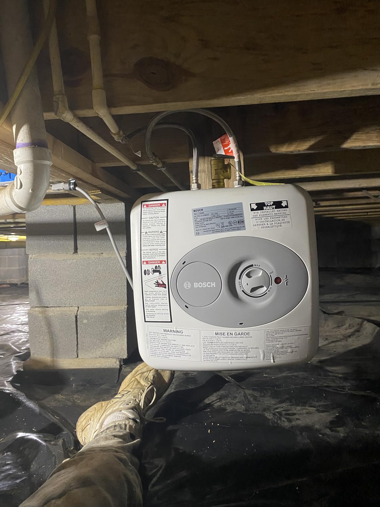 BOSCH Electric Mini-Tank Water Heater Tronic 3000 T 2.5-Gallon (ES2.5) - Eliminate Time for Hot Water - Shelf, Wall or Floor Mounted - Customer Photo 3