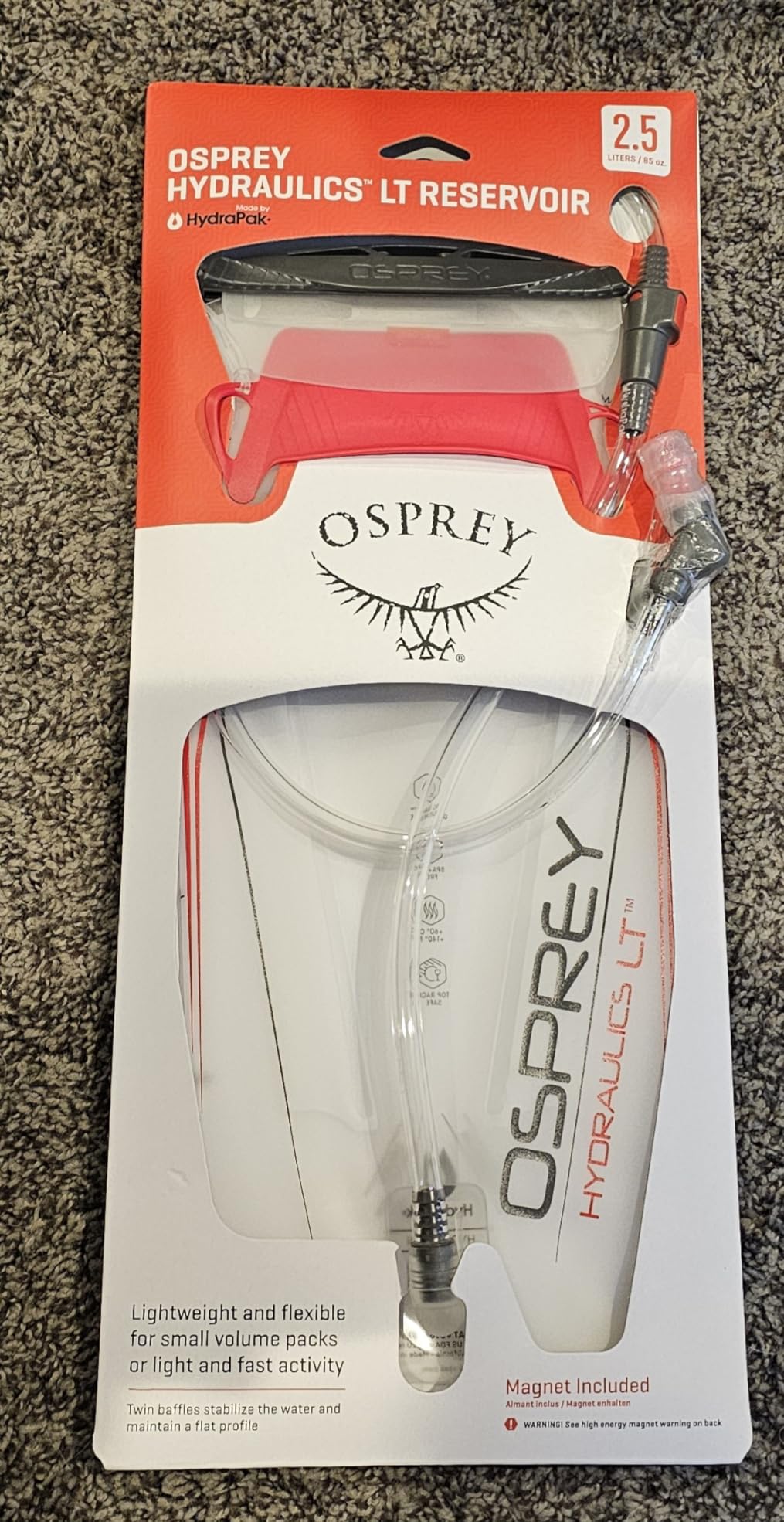 Osprey Hydraulics LT 2.5L Water Reservoir with Bite Valve, Red - Customer Photo 4