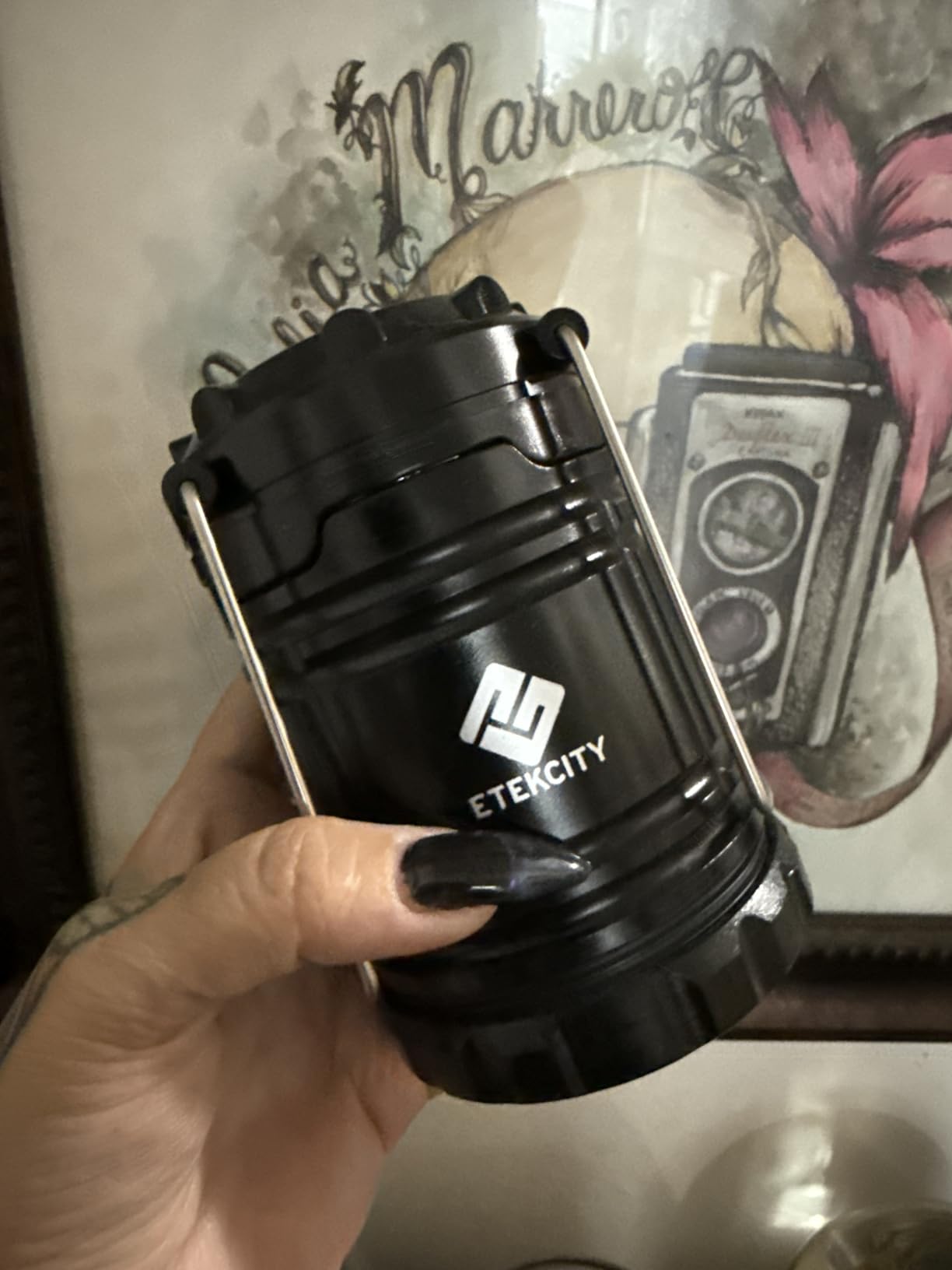 Etekcity Camping Lanterns for Power Outages 4 Pack, Flashlight for Camping Essentials, Survival Kit and Gear, Hurricane Preparedness Items, Emergency Led Battery Operated Lights, Black - Customer Photo 2