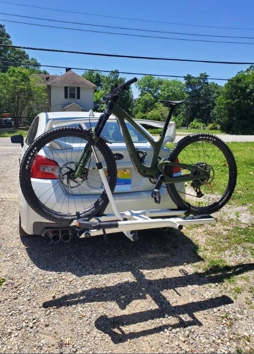 KUAT Sherpa 2.0 Durable Lightweight Aluminum Compact 2 Bike Transporting Hitch Rack with Cable Lock & Foldable Tire Cradles | Capacity - 40 Lbs per Tray - Customer Photo 2