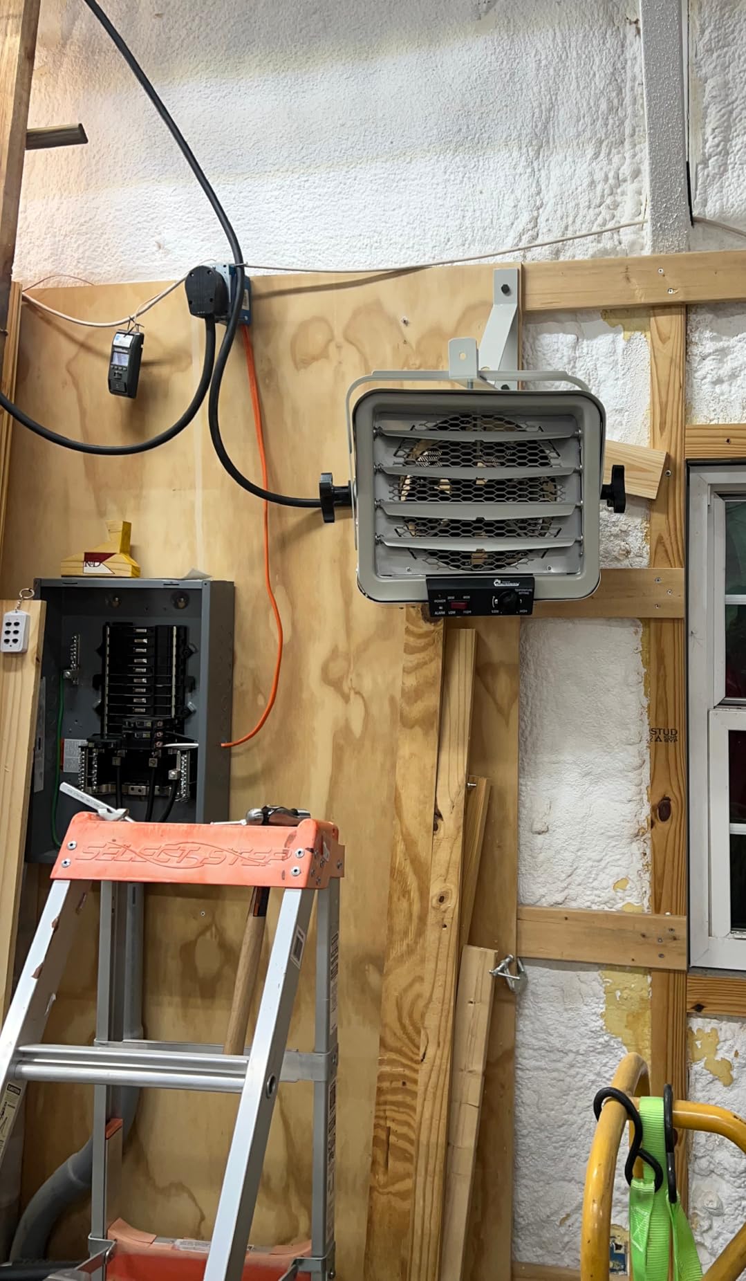 DR. INFRARED HEATER NEW Upgraded DR-975 7500-Watt 240-Volt Hardwired Shop Garage Electric Heater, Wall/Ceiling Mounted with Remote Controlled Thermostat White - Customer Photo 2