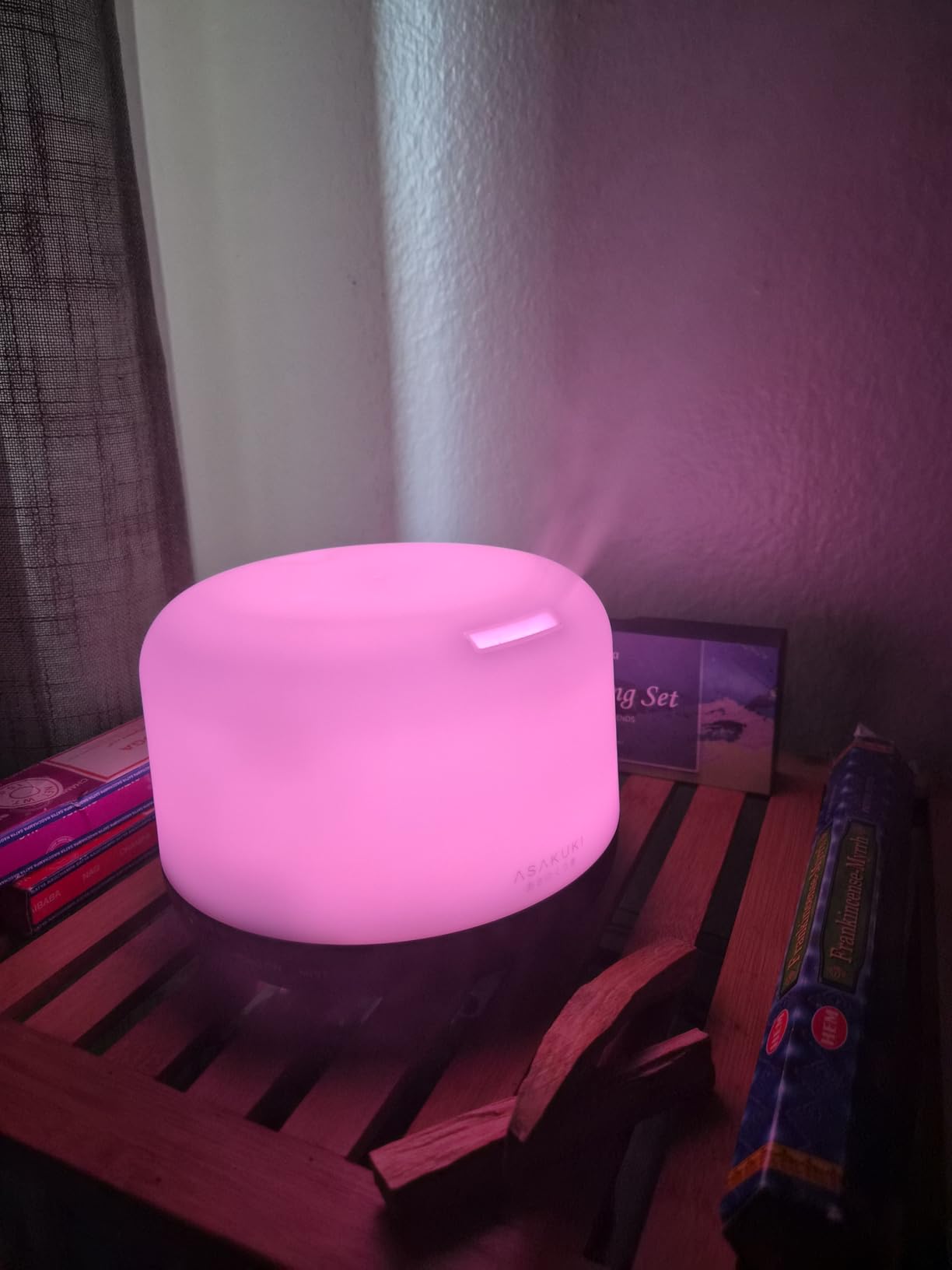 ASAKUKI Essential Oil Diffuser 500ml, Ultrasonic Aromatherapy Humidifier with Remote Control, 7 LED Colors, Timer & Auto-Off, Large Room Diffuser - Customer Photo 1