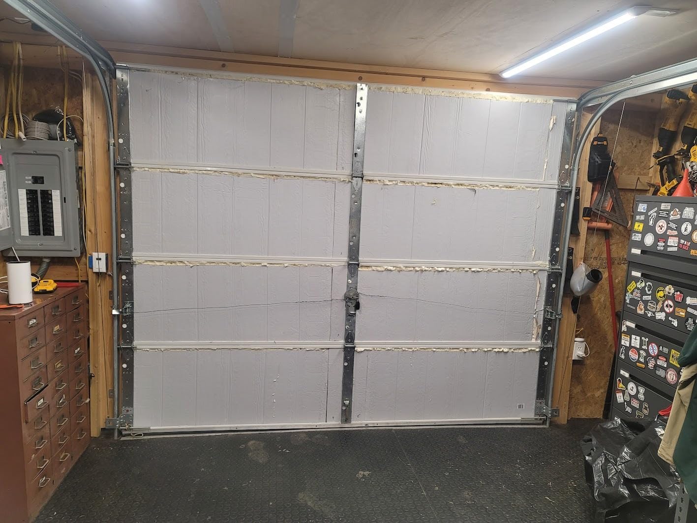 NASATECH White (Pre-cut 8 Panel) 1 Car Garage Door Insulation Foam Kit Energy Star Rated R8 Fits 8x7 8x8 9x7 9x8 - Customer Photo 1