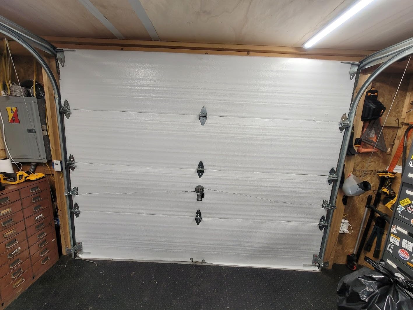 NASATECH White (Pre-cut 8 Panel) 1 Car Garage Door Insulation Foam Kit Energy Star Rated R8 Fits 8x7 8x8 9x7 9x8 - Customer Photo 2