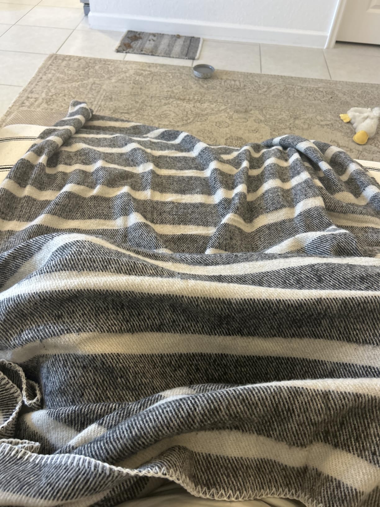 Woolly Mammoth Woolen Company Camping Blankets - 66 x 90 in, Black & Cream Plaid - Merino Wool Throw & Outdoor Backpacking Blanket for Picnic & Travel - Customer Photo 1