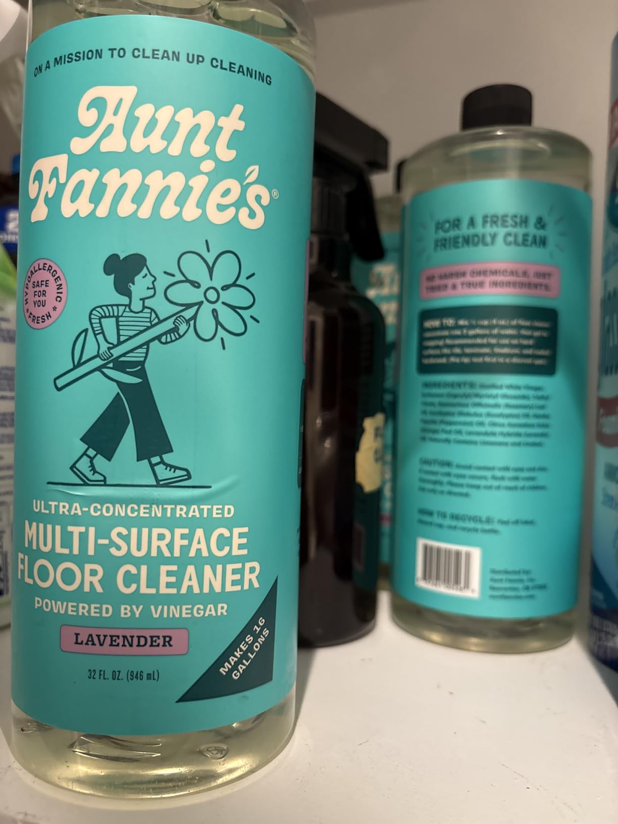 Aunt Fannie's Ultra Concentrated Floor Cleaner Vinegar Wash, Multi-Surface Solution For Mopping, Makes 16 Gallons, Eucalyptus Scent, 32 oz. (Pack of 1) - Customer Photo 2