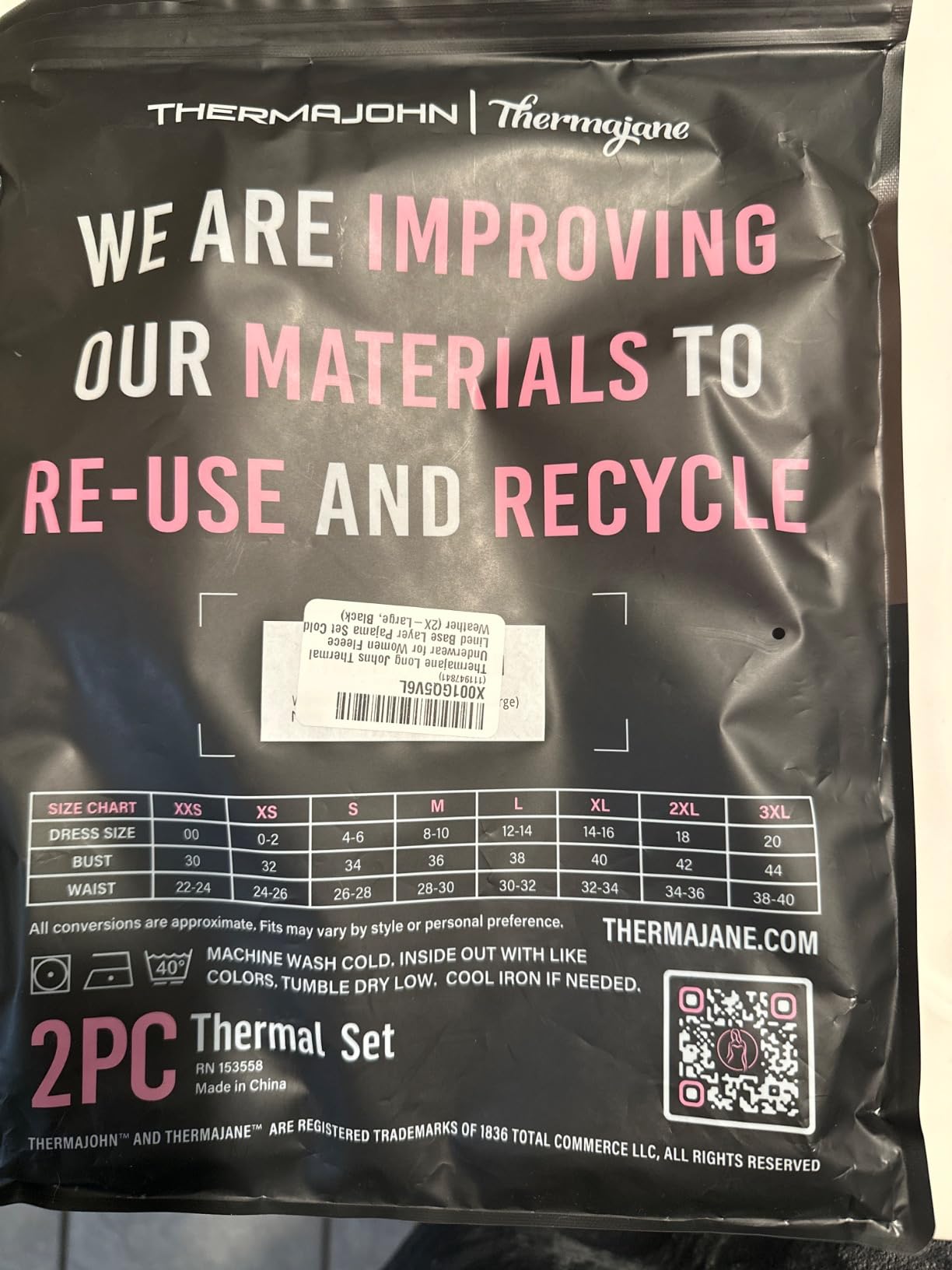 Thermajane Long Johns Thermal Underwear for Women Fleece Lined Base Layer Pajama Set Cold Weather - Customer Photo 3