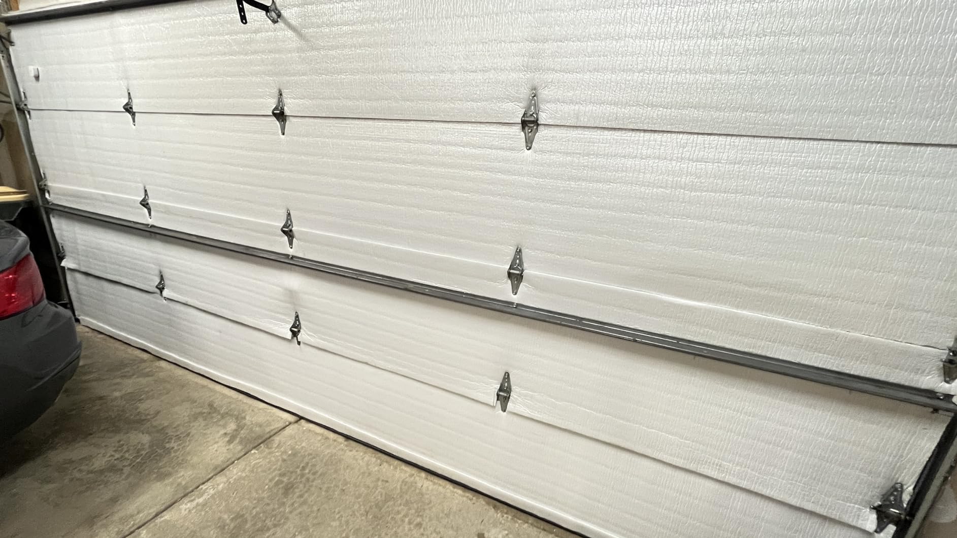 NASA TECH White Reflective Foam Core 2 Car Garage Door Insulation Kit 18FT (WIDE) x 8FT (HIGH) R Value 8.0 Made in USA New and Improved Heavy Duty Double Sided Tape (ALSO FITS 18X7) - Customer Photo 2