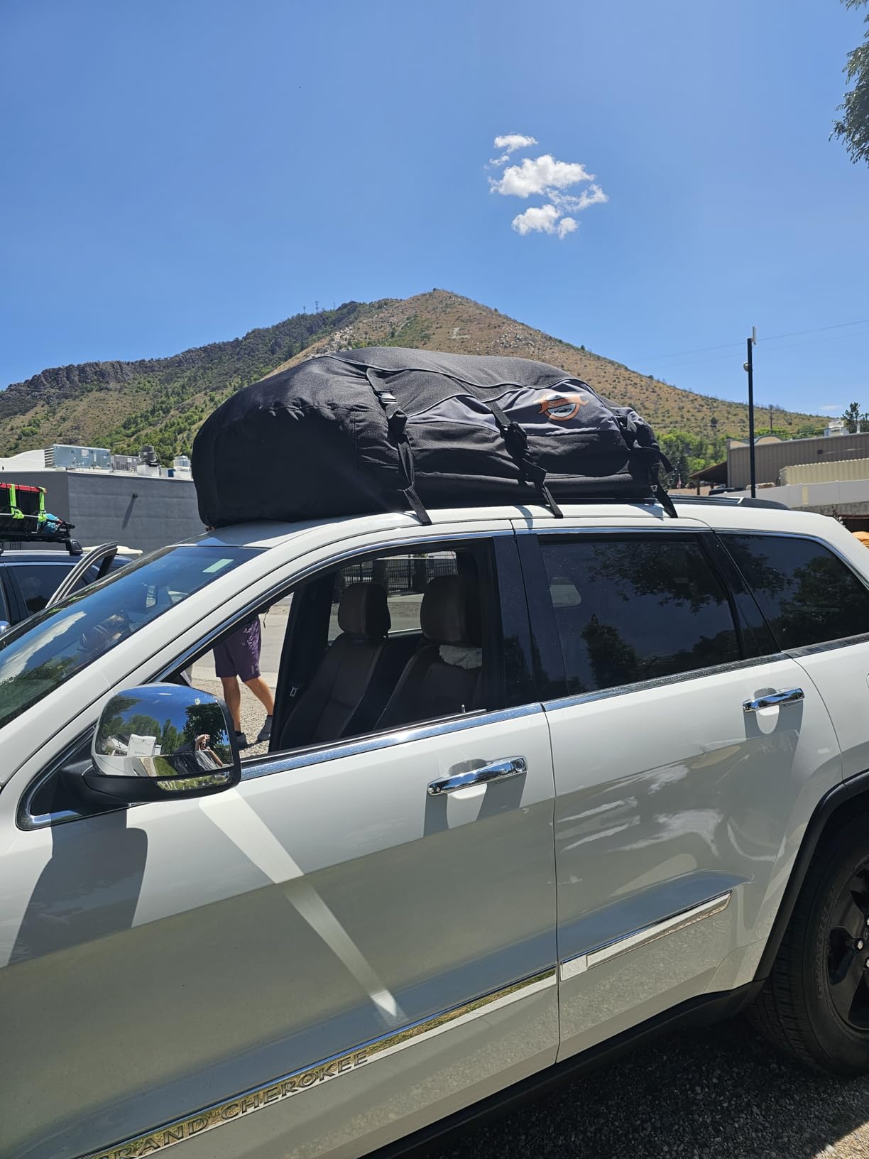 Sailnovo Car Rooftop Cargo Carrier Roof Bag, 20 Cubic feet Waterproof Roof Cargo Carrier fit car with/Without Luggage Rack - Vehicle Soft Shell Roof Cargo Box with Tie-Down Strap, Safety Hook - Customer Photo 1