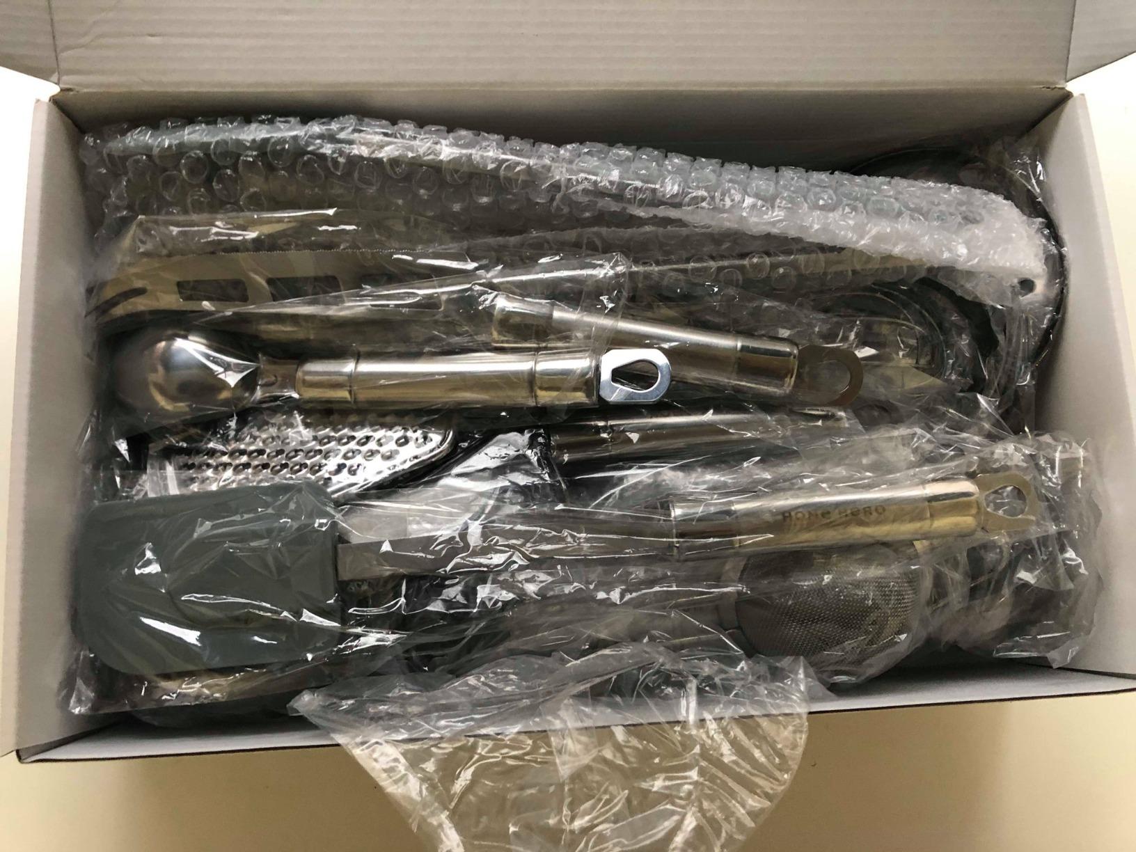 Home Hero 54-Piece Stainless Steel Kitchen Utensils Set - Heat-Resistant Nonstick Silicone & Stainless Steel Cooking Utensils - Complete Tools with Slotted Spoon & Pasta Spoon - Pack of 54, Silver - Customer Photo 1