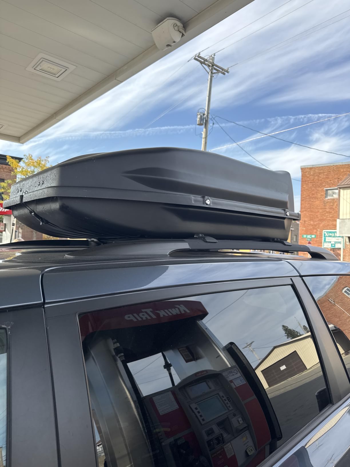 JEGS Rooftop Cargo Carrier for Car Storage - Large Roof Rack Style Carrier - Heavy Duty Weatherproof Storage - Made in USA - 18 Cubic Ft - 110 Lb Capacity - Aero Hard Shell - Customer Photo 1