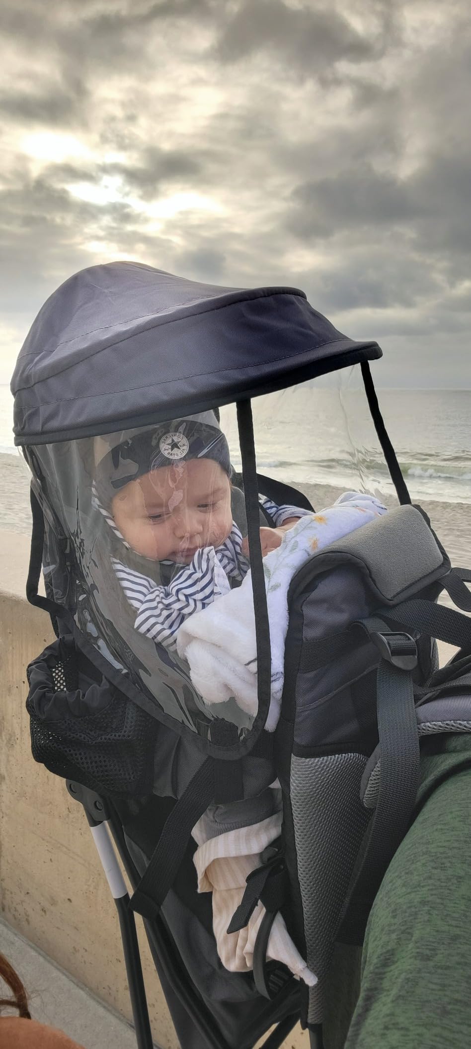 ClevrPlus Cross Country Baby Backpack Carrier, Grey, Toddler Hiking Backpack with Comfortable Seat, Adjustable Straps & Belt, Foldable Frame Lightweight Large Capacity Child Carrier for Outdoor - Customer Photo 1