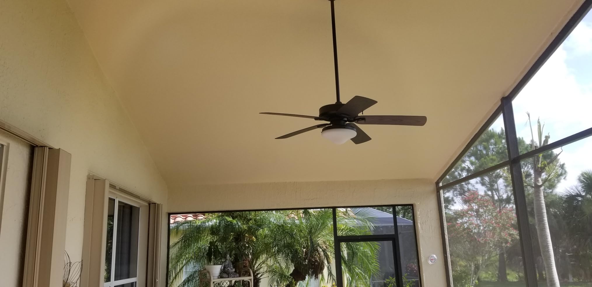 Honeywell Ceiling Fans Belmar 52 Inch Ceiling Fan With Light, Indoor/Outdoor Ceiling Fan with Pull Chain, LED Tri-Mount 5 Blade Design, ETL Damp Rated, Bronze (50512-01) - Customer Photo 2