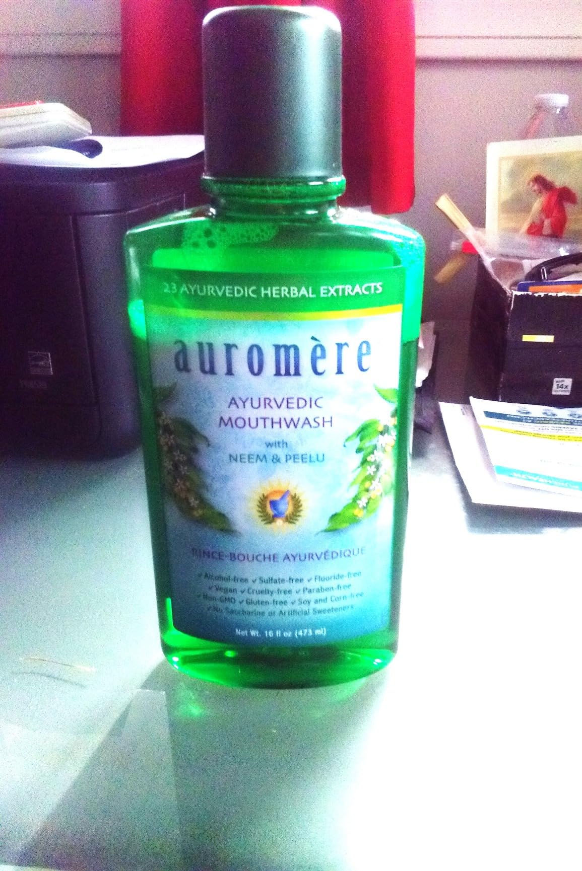 Auromere Ayurvedic Mouthwash - Vegan, Fluoride Free, Alcohol Free, Natural, Non GMO (16 fl oz), 2 Pack - Customer Photo 1