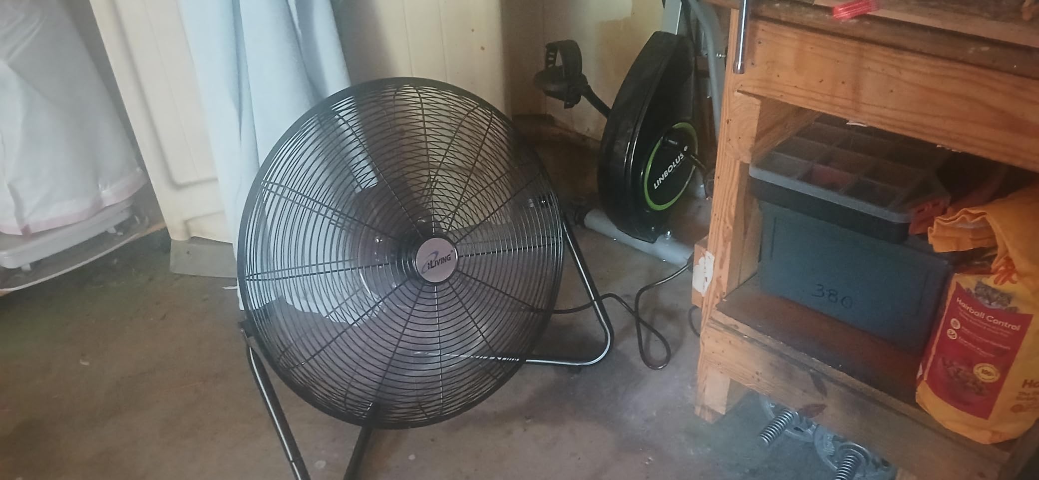 iLIVING 20 Inch Heavy Duty Floor & Wall Mount Fan - 5500 CFM High Velocity, 160-Watt, 3-Speed, Industrial Cooling for Garage, Workshop, Office, Home - UL Listed, Black - Customer Photo 2