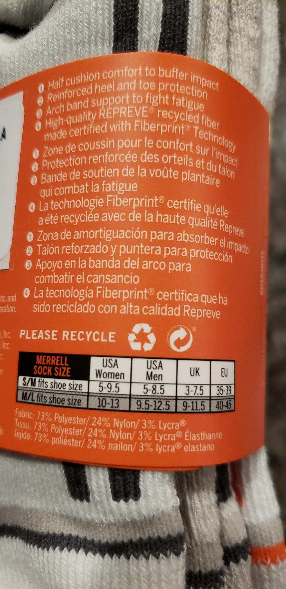 Merrell Women's 3 Pack Performance Hiker Socks (Low Cut Tab/Quarter/Crew) - Customer Photo 2