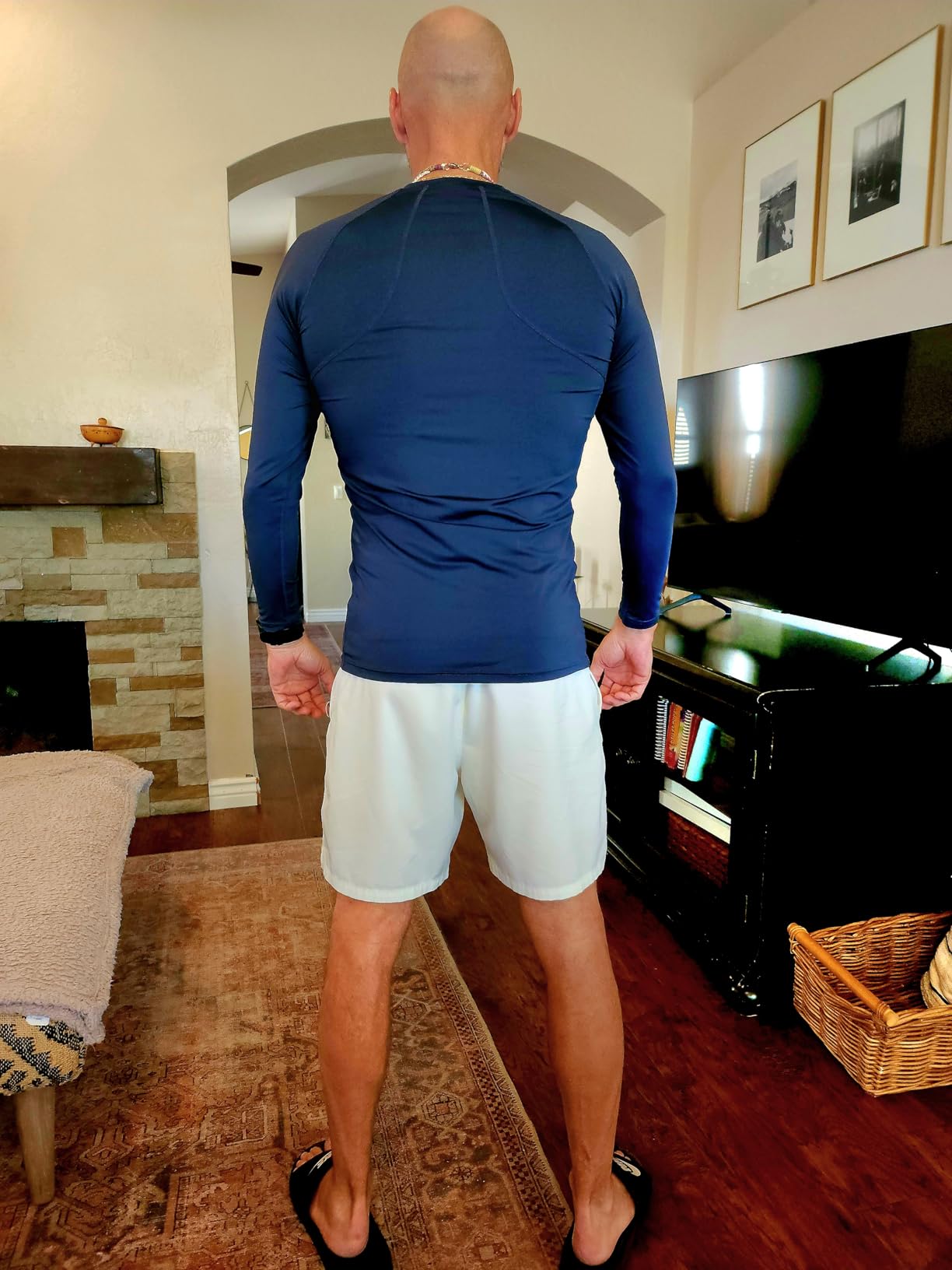 ATHLIO Men's UPF 50+ Long Sleeve Compression Shirts, Water Sports Rash Guard Base Layer, Athletic Workout Shirt - Customer Photo 1